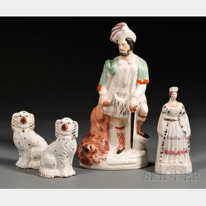 Four Victorian Staffordshire Figures