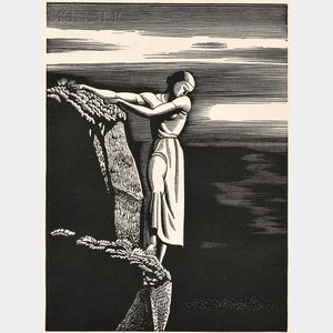 Rockwell Kent (American, 1882-1971) Girl on Cliff