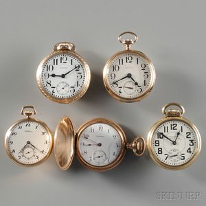 Five Waltham Pocket Watches