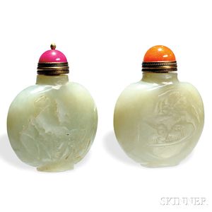 Two Jade Snuff Bottles