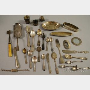 Group of Assorted Sterling Silver, Coin Silver, and Silver-plated Articles