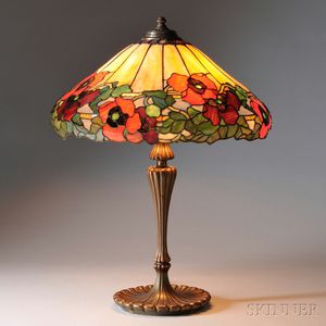 Mosaic Glass "Poppy" Table Lamp Attributed to Wilkinson