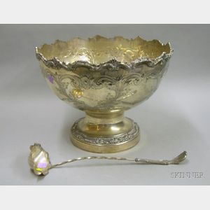 Continental Silver Plate Punch Bowl and Ladle.