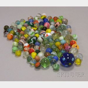 Approximately 131 Mostly Glass Marbles