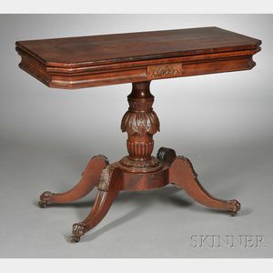 Neoclassical Mahogany Game Table