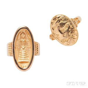 Two 18kt Gold Rings