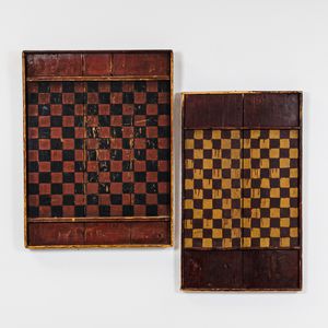 Two Painted Checker Boards
