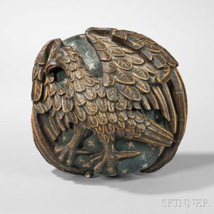 Eagle Carved and Polychrome Painted Roof Boss