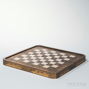 Chinese Export Lacquer and Gilt Folding Game Board Box