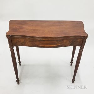 Federal Carved and Inlaid Mahogany Card Table