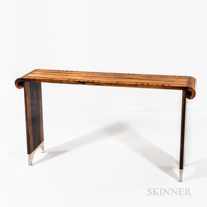 Ruhlmann-style Art Deco Ebene-de-Macassar-veneered Console Table