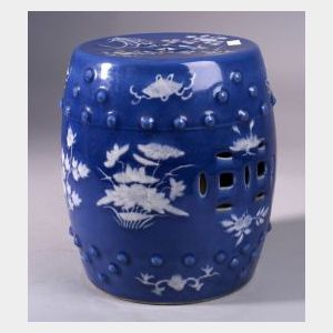 Child&#39;s Blue and White Chinese Export Porcelain Garden Seat