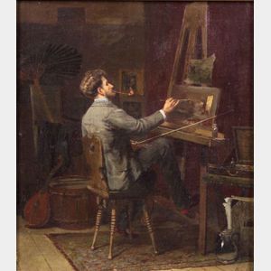 Jacob Simon Hendrik Kever (Dutch, 1854-1922) The Studio Artist at Work
