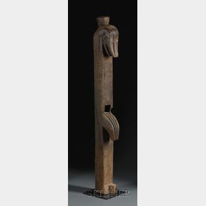 Indonesian Carved Wood Post