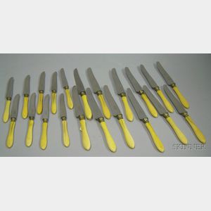 Twenty L. Lefrere Bone-Handled Knives