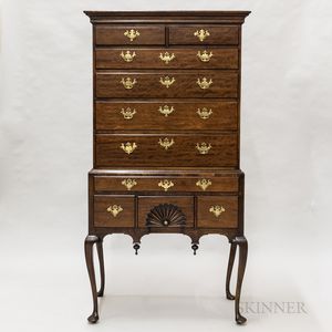 Queen Anne Shell-carved Cherry High Chest