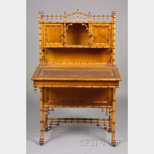 American Victorian Faux Bamboo Writing Desk