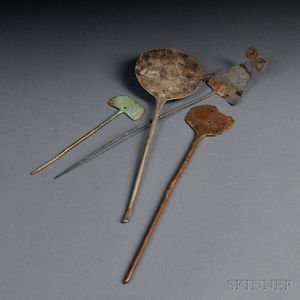 Four Pre-Columbian Metal Manta Pins