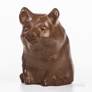 Sewer Tile Pottery Pig Figure