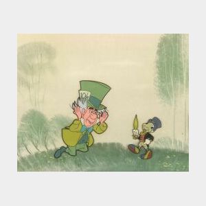Walt Disney Studios (American, 20th Century) Jiminy Cricket and the Mad Hatter