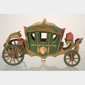 Painted Wooden Stage Coach