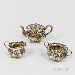 Three-piece International Silver Co. Sterling Silver Tea Set,