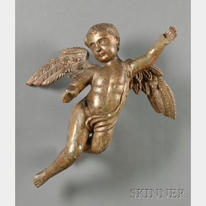 Continental Carved Giltwood Figure of a Cupid