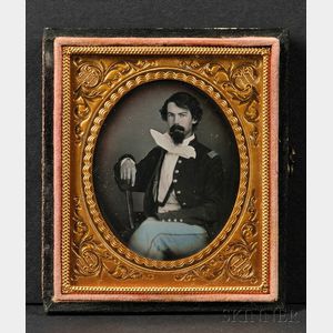 Sixth Plate Daguerreotype Portrait of a Seated Union Officer