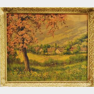 Framed Photo-reproduction of a Landscape