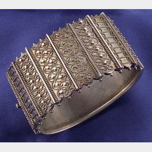 Victorian Silver Bangle Bracelet