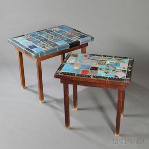 Two Pewabic Tile-top Tables