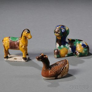 Three Chinese Export Ceramic Figural Water Droppers