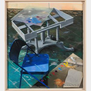 Joe Naujokas (American, b. 1958) Blue Chair/Green Floor