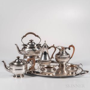 Six-piece Assembled English Sterling Silver Tea and Coffee Service
