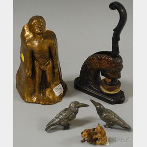 Five Assorted Figural Metal Items