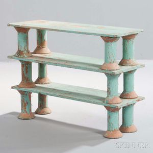 Aqua-painted Spool Table