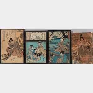 Four Utagawa School Woodblock Prints