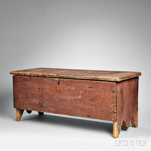 Small Red-painted Blanket Chest