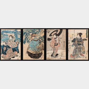 Utagawa Kunisada (Toyokuni III, 1786-1865),Four Woodblock Prints