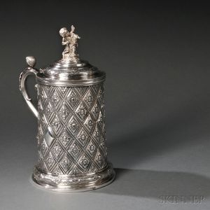 Russian Large .875 Silver Covered Tankard