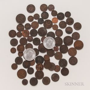 Group of Continental, British, and Canadian Copper Coins