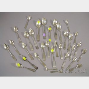 Thirty-two Coin Silver Spoons