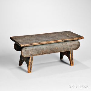 Green-painted Footstool