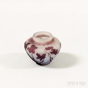 Small Cameo Glass Violets Vase