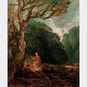 Attributed to Thomas Gainsborough (British, 1727-1788) The Campfire