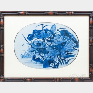 Three Framed Blue and White Porcelain Plaques