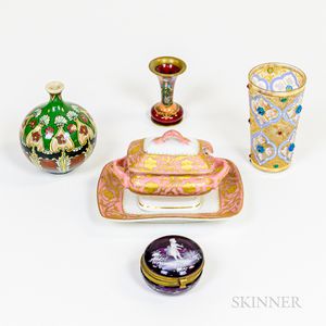 Five Small Ceramic and Glass Items