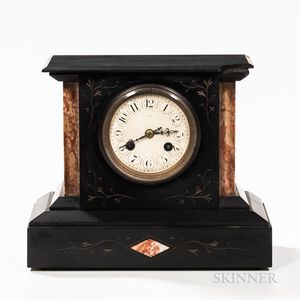 Black Slate and Marble Mantel Clock
