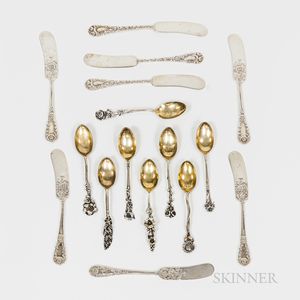 Eight Reed & Barton "Harlequin" Sterling Silver Demitasse Spoons and Eight Durgin Sterling Silver Butter Knives