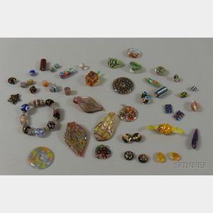 Lot of Venetian Glass Jewelry and Small Articles